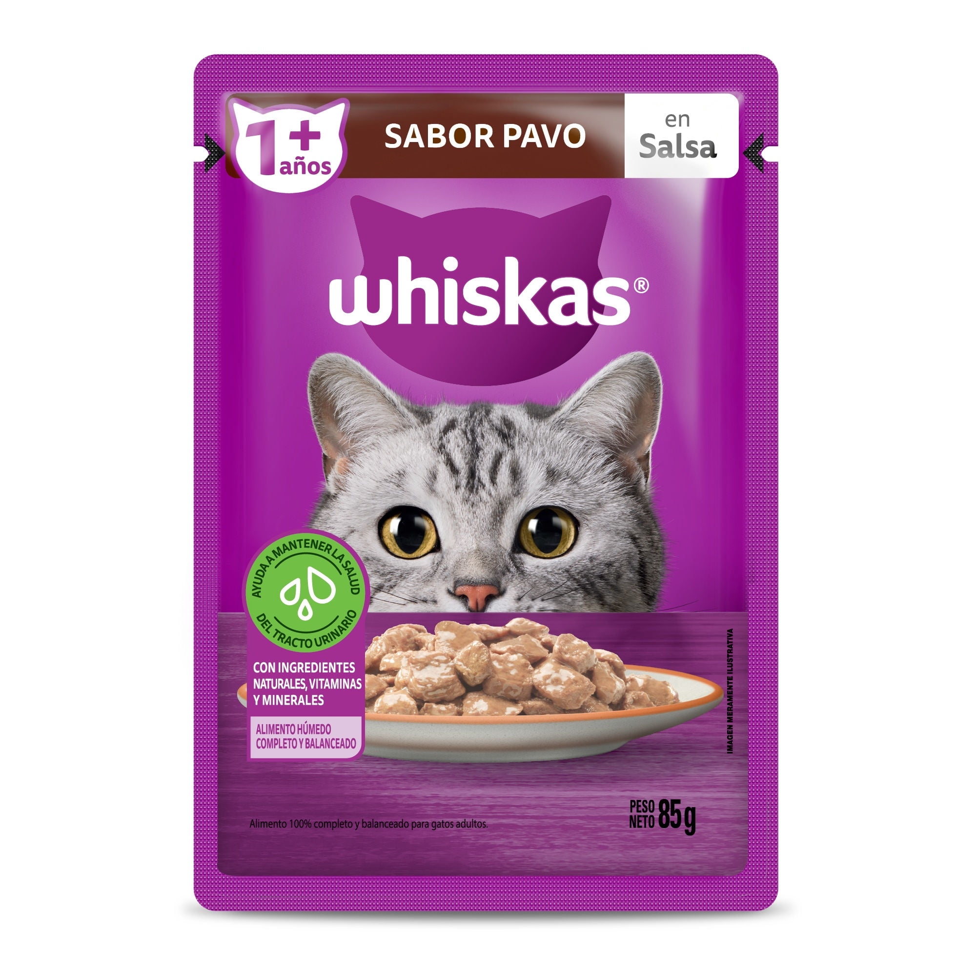 Alimento Húmedo Gato Adulto Sabor Pavo Pouch 85 g Whiskas