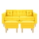 thumbnail image 1 of Sofa New Retro 3c + 2 Pouf Felpa 05 Amarillo, 1 of 6