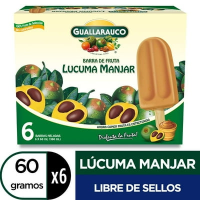 Helado De Agua En Barra Sabor Lúcuma Manjar Caja 6 Un Guallarauco