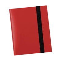 Magideal - Carpeta De Tarjetas Con 9 Bolsillos, Álbum De Colección De Tarjetas, Carpeta De Tarjetas Coleccionables De Carga Lateral, Carpeta De Tarjetas Deportiv Rojo