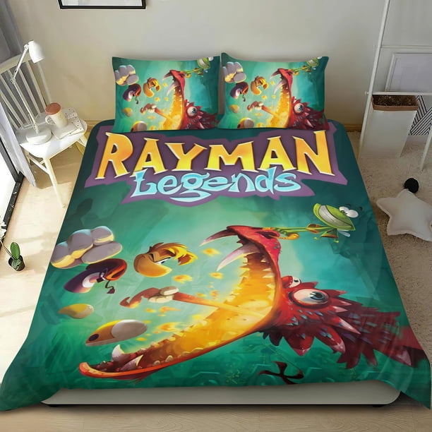 Rayman Legends Conjunto de sábanas temático, trío de piezas, cómodo y amigable con la piel, diseño único, regalo de decoración para el hogar para familiares, amigos y fans,173cm *218cm