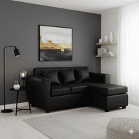 Deco Outlet - Seccional Kansas 3.1 Tela Negro