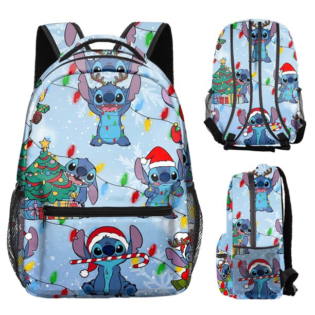 MINISO Disneys Stitch Kawaii Backpack Anime Cartoon Style Adorable College Bag with Fun Zipper Detail Perfect Womens Daily Use