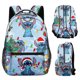 thumbnail image 1 of MINISO Disneys Stitch Kawaii Backpack Anime Cartoon Style Adorable College Bag with Fun Zipper Detail Perfect Womens Daily Use, 1 of 3