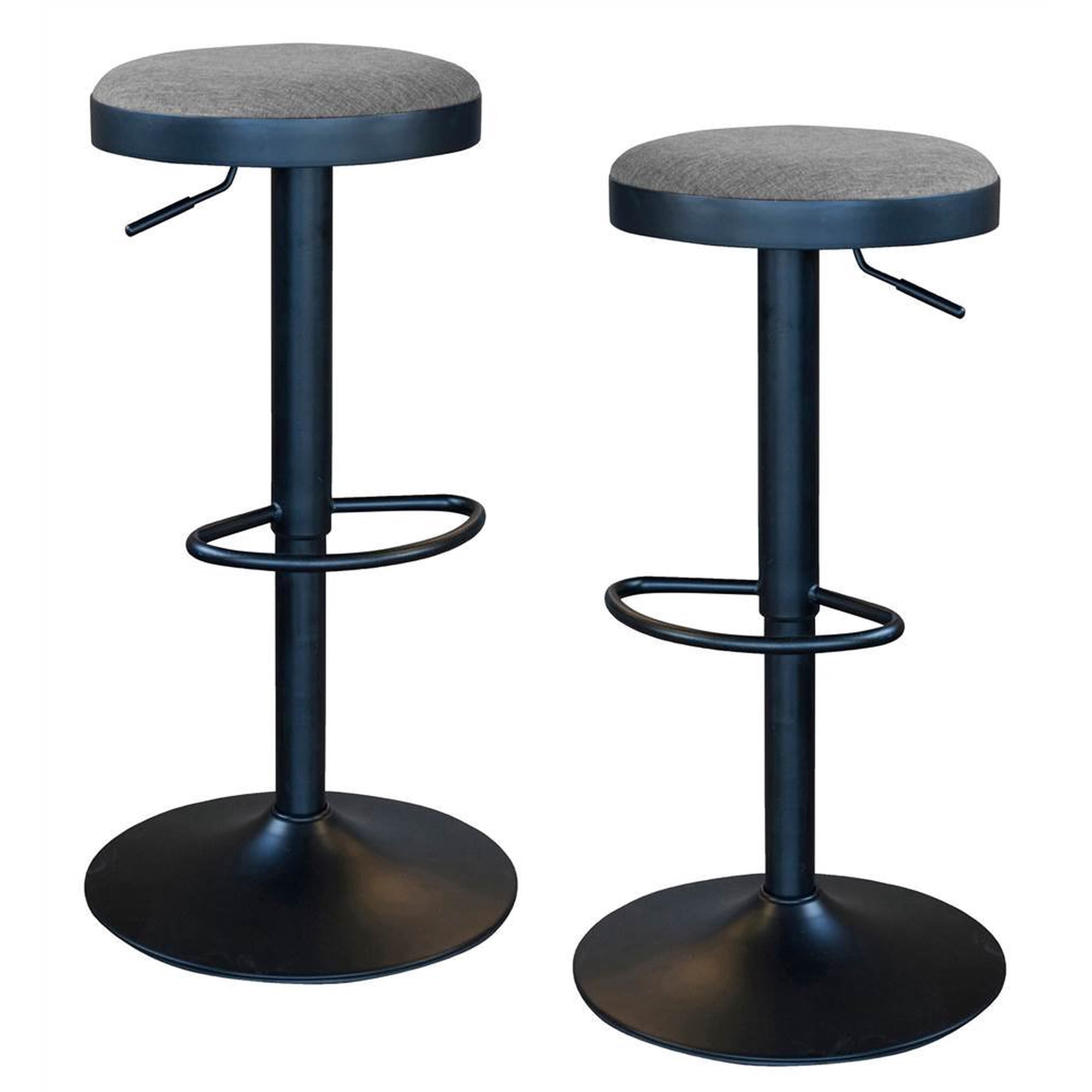 Juego De Taburetes De Bar Amerihome Classic, Tela Gris Carbón, X2