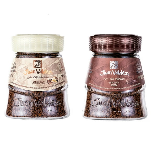 Pack Café Liofilizado Juan Valdez Vanicanela 95g + Liofilizado Chocolate 95g
