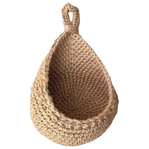 Magideal - Cesta De Cuerda Pequeña Bohemia Para Colgar En La Pared, Maceta De Pared Pequeña, Decoración Del Hogar, Cesta De Cebolla, Soporte Para Verduras Para 18Cmx24Cmx13Cm