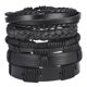 thumbnail image 4 of Pulsera de cuero estilo retro pulsera brazalete ajustable 5pcs negro, 4 of 5
