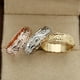 thumbnail image 1 of 3pcs Fashion Wide Stacking Rings Silver Plated Carved Flower Three Classic Colors For You To Choose Match Daily Outfits Dainty Birthday Gift, 1 of 2