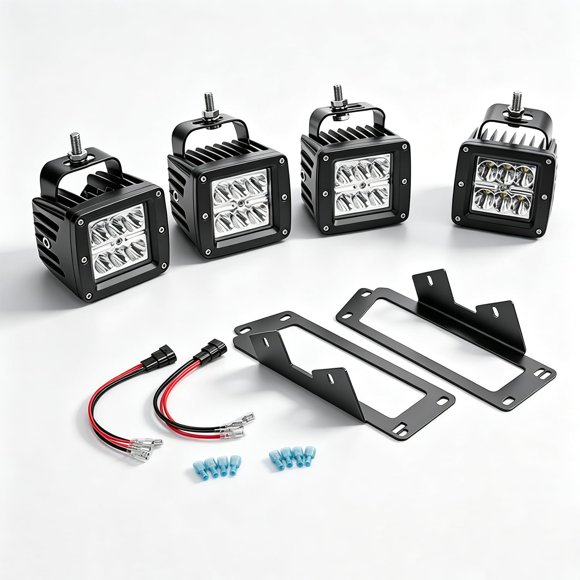 Luz antiniebla Wsays 7,6 cm 24 W juego de 4 con conector