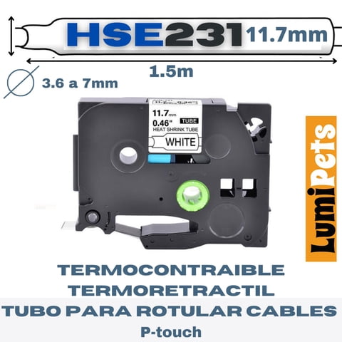 Alternativa A Oem - Cinta Termocontraible Hse-231 Alternativa Brother | 11.7 Mm | Blanca