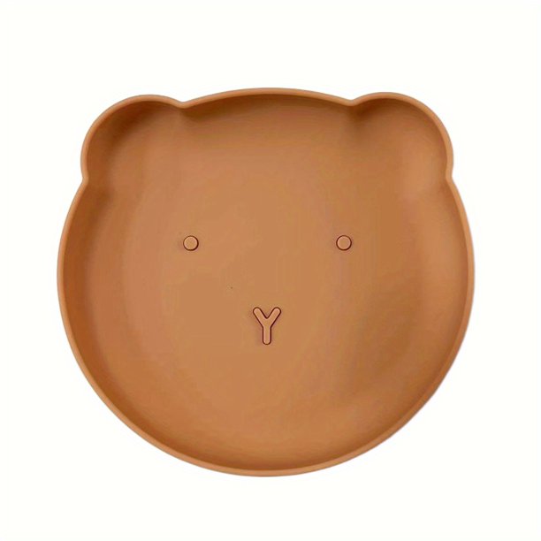 Silicone Baby Plate With Suction Plate For Babies Kids Toddlers - BPA Free 100% Silicone Baby Led Weaning Food Bear Plates Bowls, First Stage Self Feeding Utensils