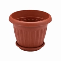 Estilodomus - Macetero Redondo Pequeño 29Cm Boca Exterior Plastico Duro Marrón Pequeño S