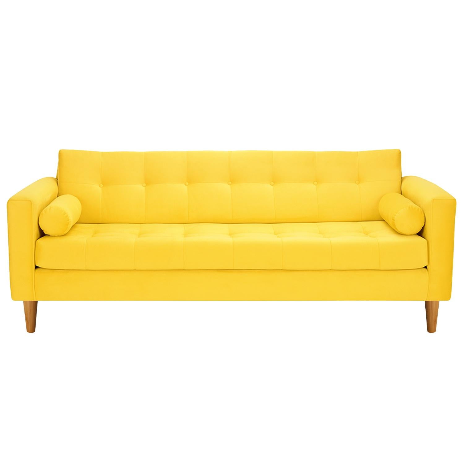 Bodevir - Sofa Retro 3cg Felpa 04 Amarillo