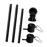 Ioensy - Kit De Asta De Bandera Para Casa, Portátil Y Sencilla, Para Tienda, Jardín Comercial, Color Negro
