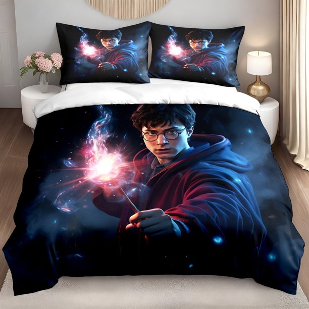 3pcs Bedding set Bedding Cushion Cover Magical Wizard Print Comforter Cover Set