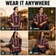 thumbnail image 2 of Poncho Artisans Bazaar Mexicano Baja Hoodie Serape Calentito, 2 of 7