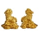 thumbnail image 2 of 1 Par De Cobre Chino Fengshui Kylin Chi lin Qilin Dios Bestia Estatua Para El Hogar Oro 9x9 5 Cm, 2 of 5