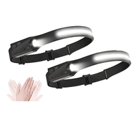 Genérico - X2 Linterna Led Frontal De Cintillo Cabeza Es Recargable Negro Fría