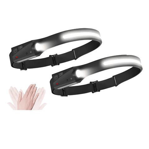 Genérico - X2 Linterna Led Frontal De Cintillo Cabeza Es Recargable Negro Fría