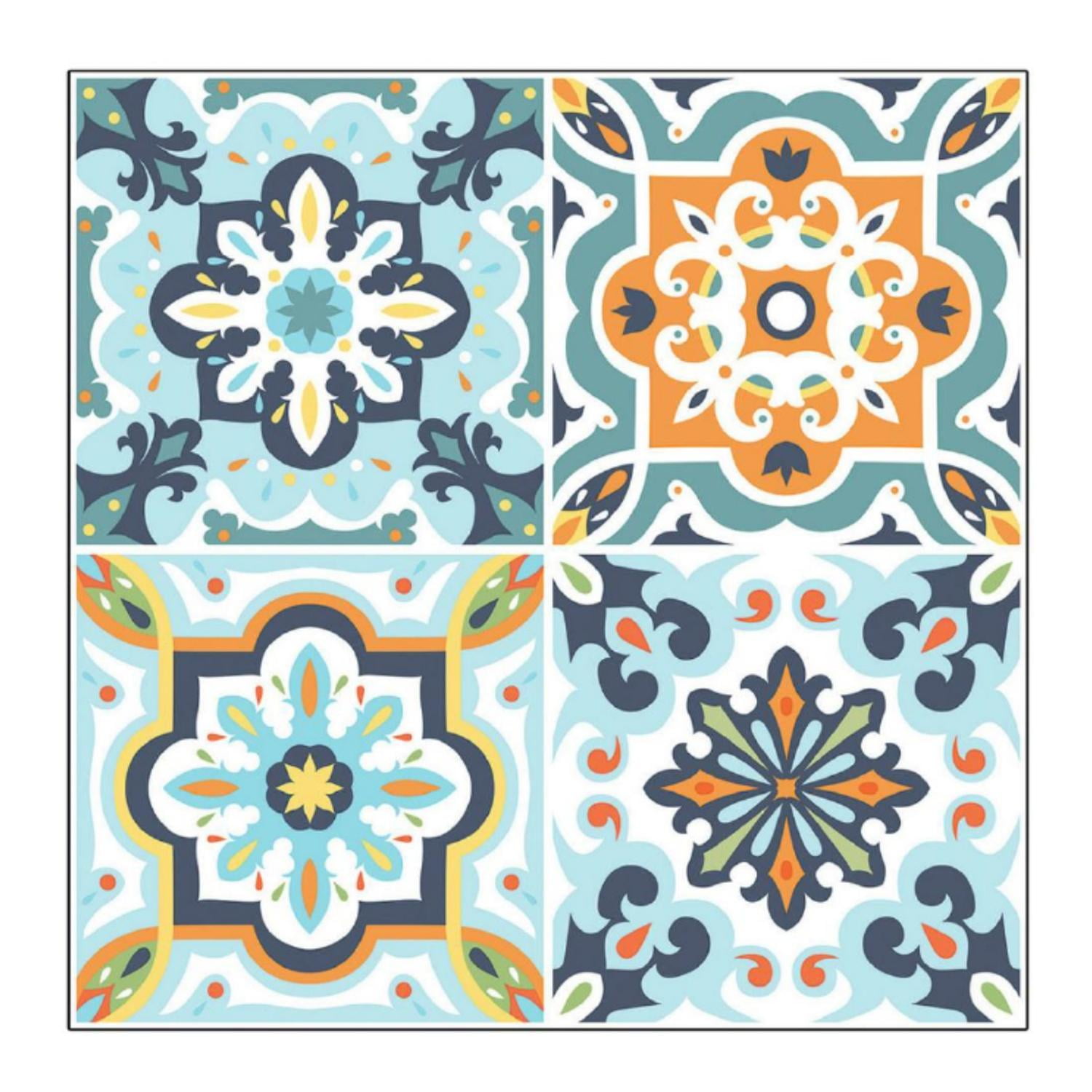 Mobii - Piso Vinilico Adhesivo. Simil Ceramica. 0,9 M2. 0101 Azul