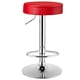 thumbnail image 2 of Taburetes de bar COSTWAY, modernos, giratorios, sin respaldo, piel sintética, color rojo, 2 of 3