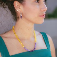 Bendito Amor - Argollas Piedra Amatista 17 Mm Par