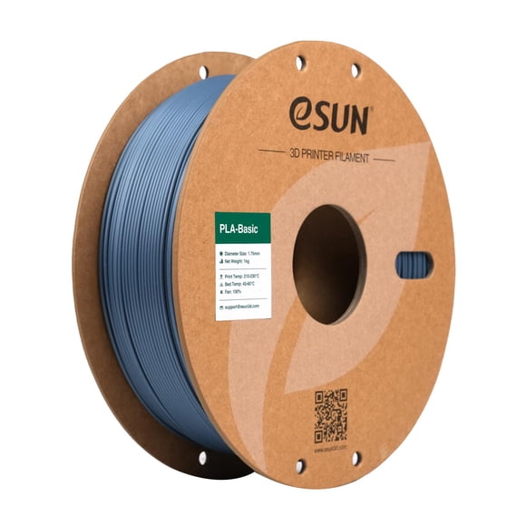 Filamento para impresora 3D eSun PLA Basic de 1,75 mm, bobina de 1 kg, color gris