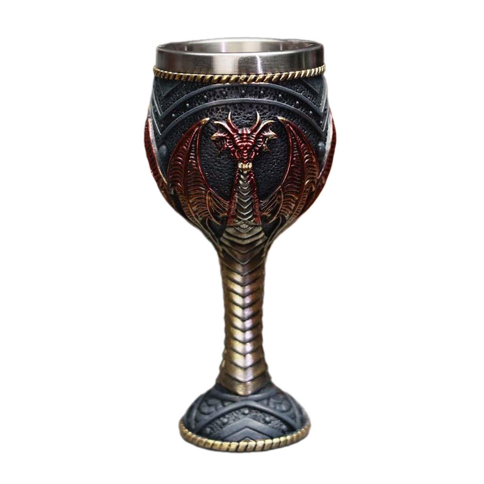 Magideal - Copa Medieval Vintage, Vaso Para Beber Con Diseño De Dragón, Novedad, Regalo Multiusos Para Aniversario, Decoración, Artículos Para Beber Ceremoniales Rojo