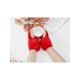 thumbnail image 5 of INSPIRE CHIC Guantes de punto elásticos de piel sintética para mujer, cálidos y suaves, con medio dedo, agujero para el pulgar, mangas de muñeca peludas a prueba de viento, vestido de felpa rojo, 5 of 6