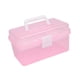thumbnail image 4 of Caja de almacenamiento de herramientas para uñas, soporte portátil para herramientas de manicura con mango, contenedor de cepillos para uñas, oficina, Rosa, 4 of 5