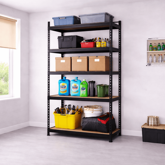 Estante Metalico Negro 180 x 120 x 60 cm Soporta 600 kg