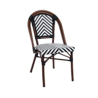 Klik Muebles - Silla Bistro Parisina Rattan - Blanca Con Negro