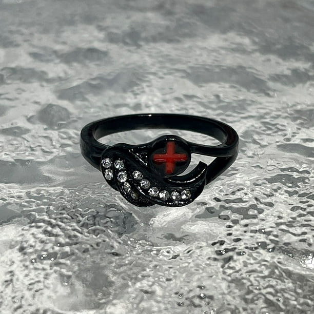 1pc Men's Ring Hot Sale Zircon Ring Fashion Unisex Angel Wings