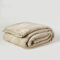Mashini - Frazada Flannel Linea Hotel 1 Plaza Beige