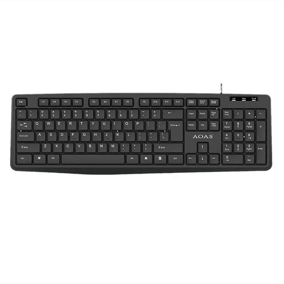 Teclado Alambrico AOAS A-1013 USB Wired Keyboard High Precision Color Negro