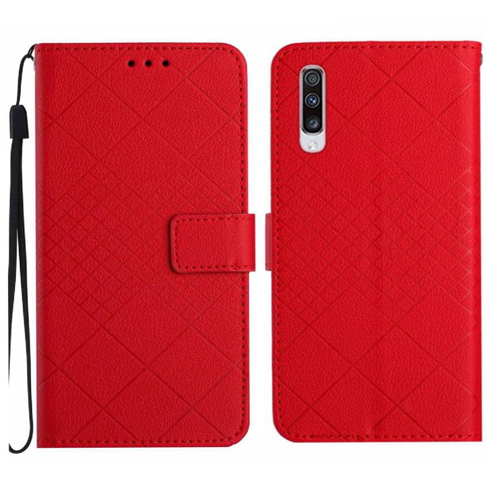 Foxdock - Funda Tipo Cartera Para Samsung Galaxy A70/a70s Con Soporte Y Correa, Interior Tpu Antirrayas Rojo