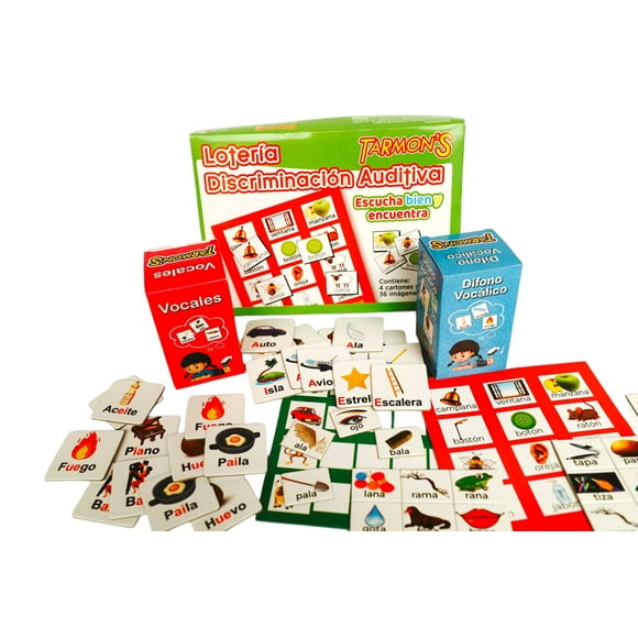 Pack Lotería Discriminación y memorices Vocales y Difono vocálico.