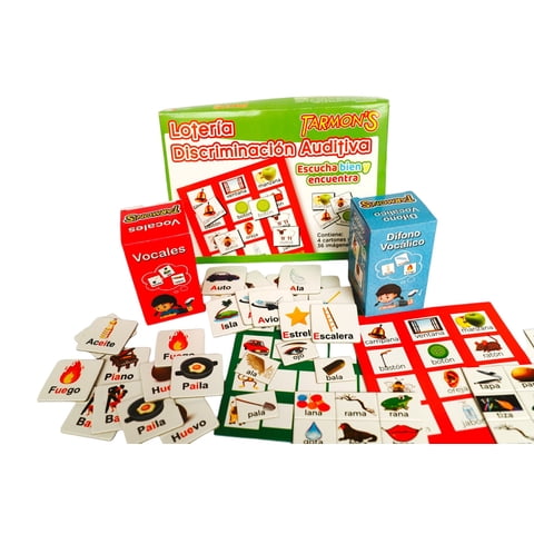 Tarmons - Pack Lotería Discriminación Y Memorices Vocales Y Difono Vocálico.