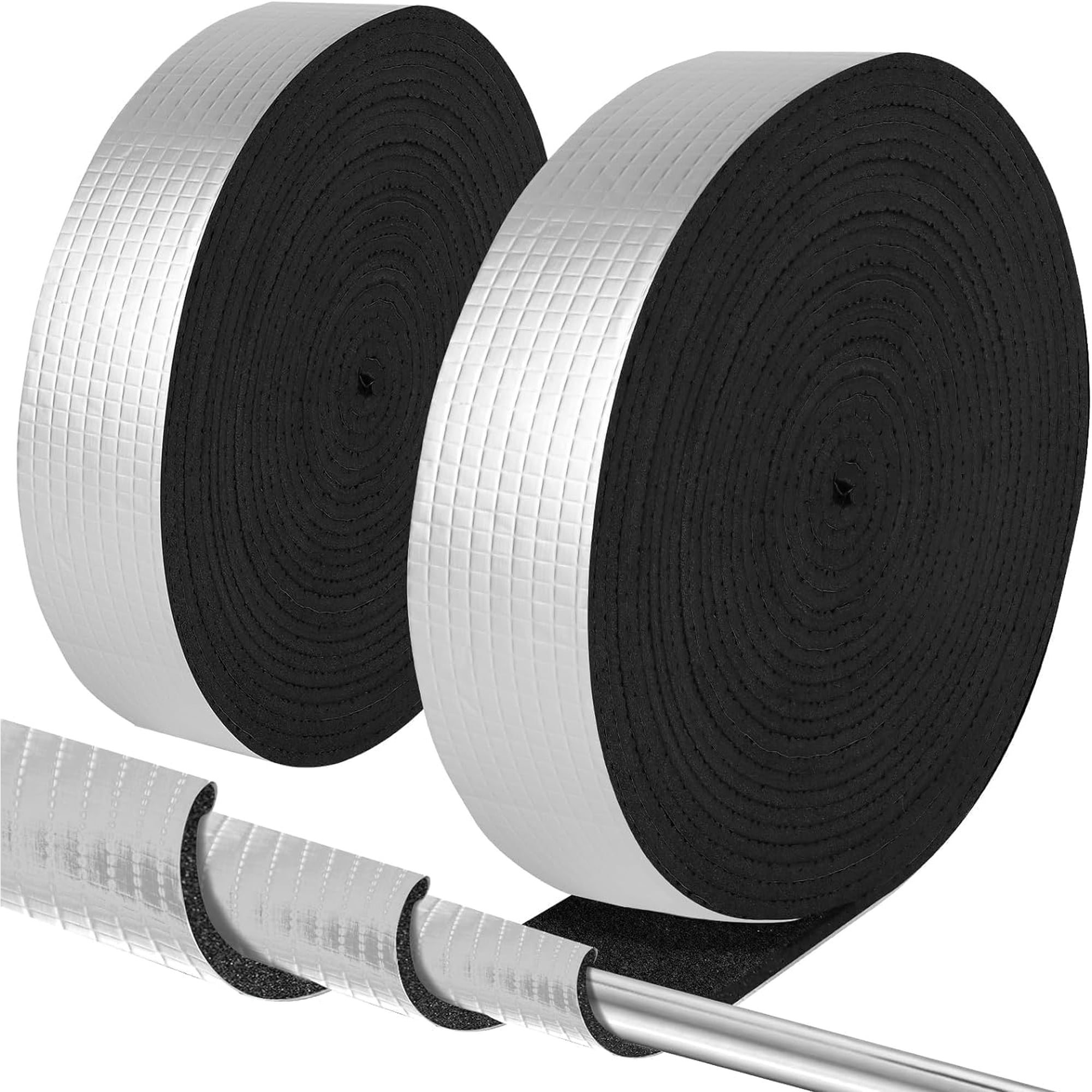 Genérica - 2 Rollos Cinta De Aluminio De Aislante Termico Para Tuberia 20m (10m*5cm/rollo) Aislamiento Y Protección Contra Las Heladas