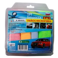 Power Force - Set 4 Paños Multiuso Automotriz / Interior - Exterior