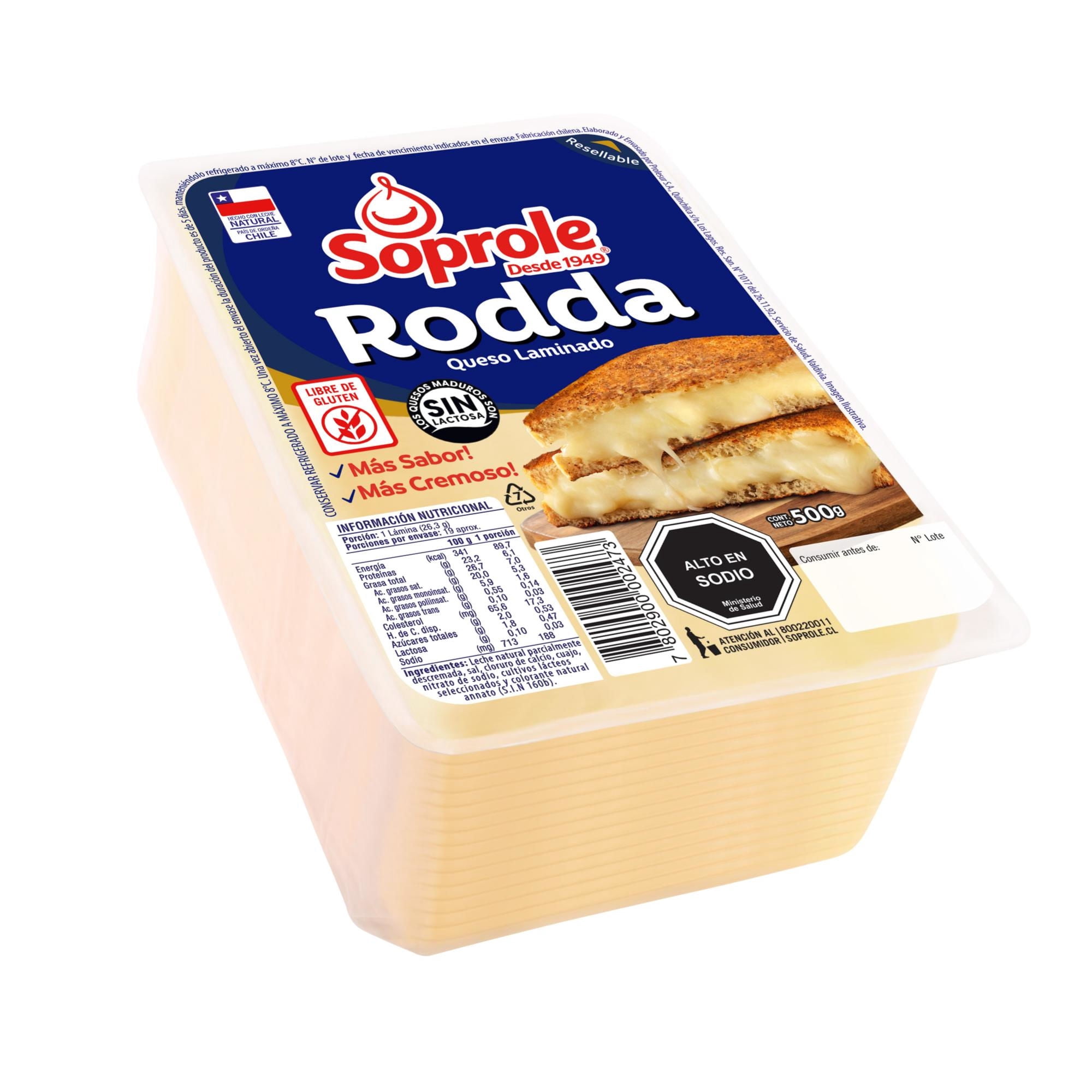 Queso Rodda Laminado 500 g Soprole