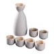 thumbnail image 3 of Juego De Sake Japonés, Recipiente De Cerámica Para Sake, Juego De Tazas Para Fiesta De Té, Gabinete Para El Hogar, Blanco, 3 of 3