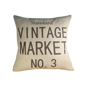 Hebra - Cojín Lino Look Vintage 45X45 Market