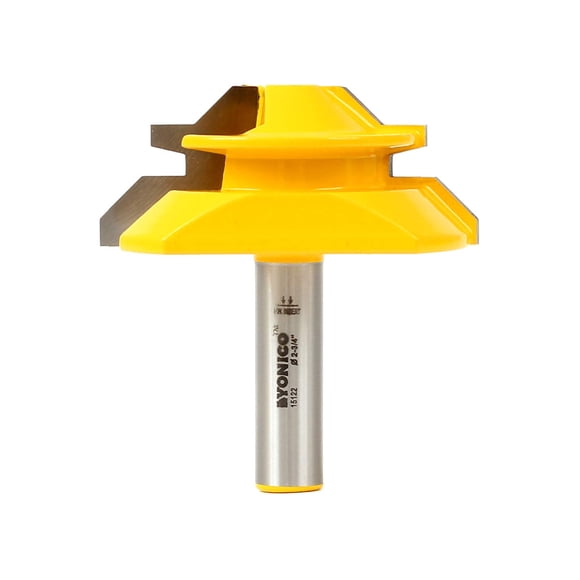 Fresa para Router Yonico Lock Miter 45° para Madera de 1 Pulgada con Vástago de 1/2"