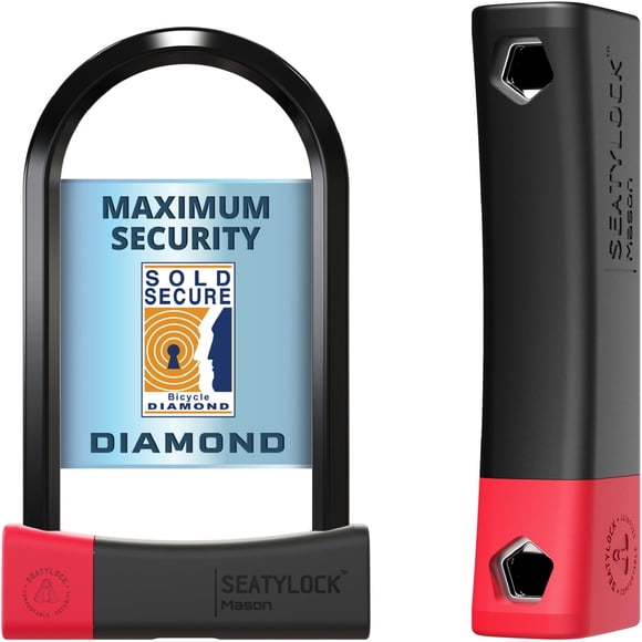 Bike U Lock Seatylock Mason, resistente, antirrobo, 115 mm