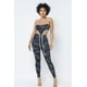 thumbnail image 1 of Top Corto con Estampado de Malla y Cuello Halter con Cadena de Plástico con Leggings a Juego L, 1 of 6