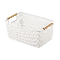 Bothyi - Cesta De Almacenamiento Reutilizable Decorativa Multiusos Para Baño, Cocina, Exterior, Color Blanco L