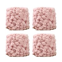 Magideal - 4 Bolas De Pompón De Hilo Grueso Tejidas A Mano, Hilo Gigante Cómodo, Hilo Gigante Para Hacer Alfombras, Manualidades, Cojines, Sombreros, Camas Para Rosa