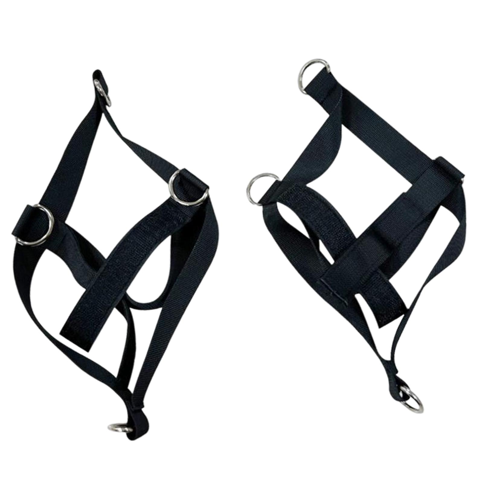 Magideal - 2 Piezas De Correa De Tobillo De Pie De Nailon, Accesorio De Máquina De Gimnasio Multiusos De 4 Anillos, Banda De Resistencia De Cable De Ejercicio De